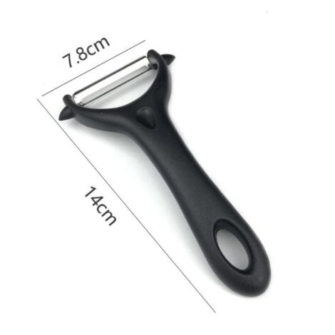 Lot de 2 Éplucheur Universel, Econome Legumes Inox Eplucheur Manuel Pomme de Terre Poignée Ergonomique, Couteau Cuisine avec Lame Tranchante pour Légumes Fruits(Noir, Vert)