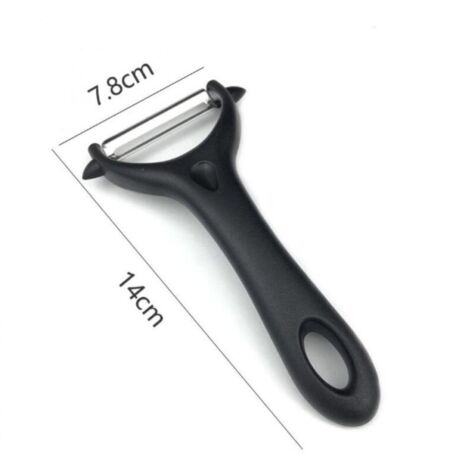 Lot de 2 Éplucheur Universel, Econome Legumes Inox Eplucheur Manuel Pomme de Terre Poignée Ergonomique, Couteau Cuisine avec Lame Tranchante pour Légumes Fruits(Noir, Vert)