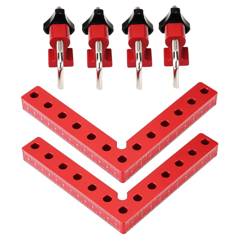 Insma - Lot de 2 Equerre en forme l fixation charpentier 120mm règle carrée outil de travail du bois Pinces de règle de positionnement à angle droit