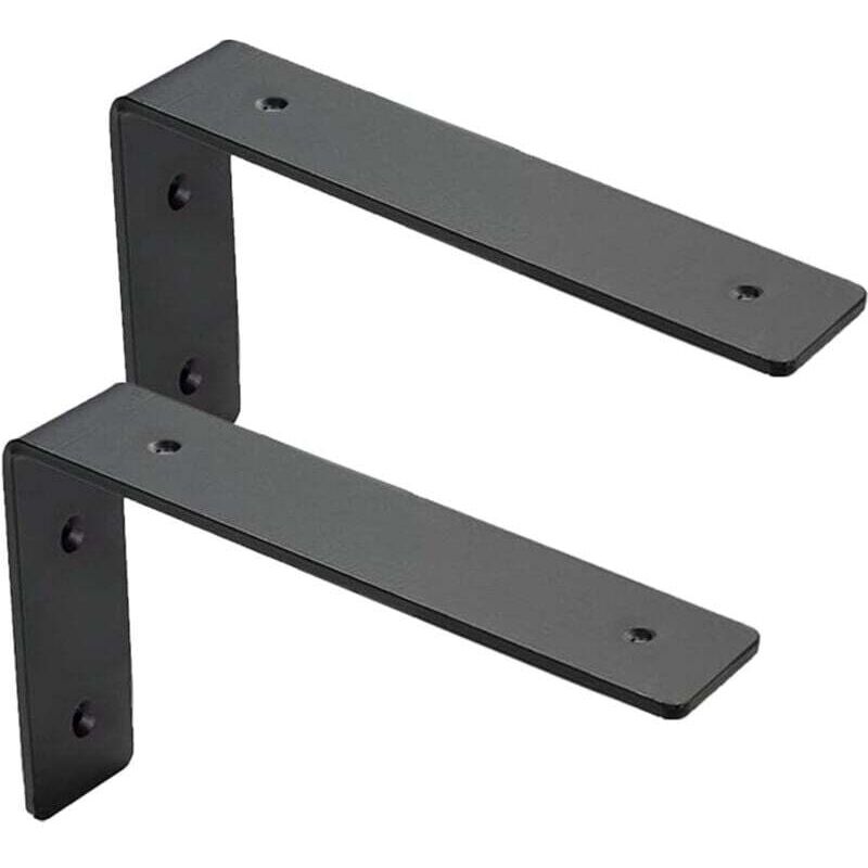 Lot de 2 Equerre Etagere Murale, Supports Pour étagères Lourdes Industrielles, Equerre Charge Lourde, Supports en L, 5 mm d'épaisseur avec Vis (15 cm)