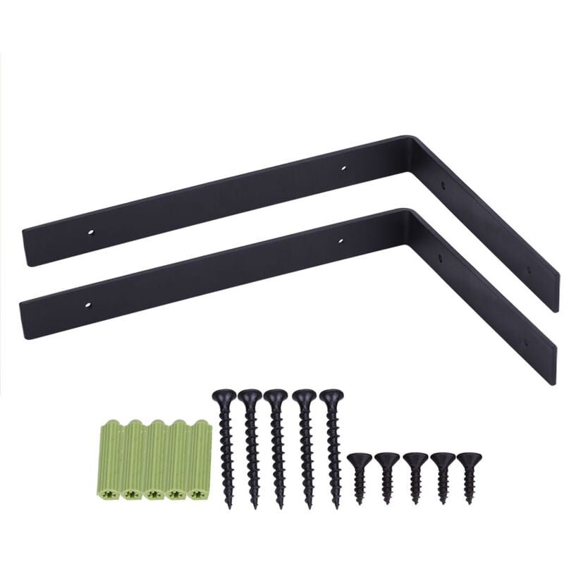 Lot de 2 Equerre Etagere Murale, Supports Pour étagères Lourdes Industrielles, Equerre Charge Lourde, Supports en l, 5 mm d'épaisseur avec Vis (30 cm)