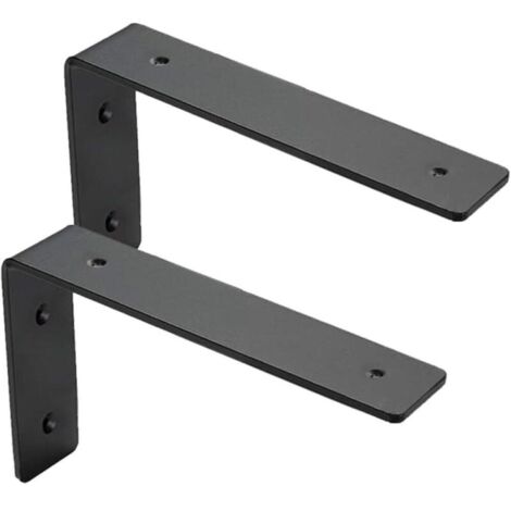 Lot de 2 équerres étagère murale 15 cm – Supports lourds en acier 6 mm – Installation facile – Design moderne pour rangement décoratif
