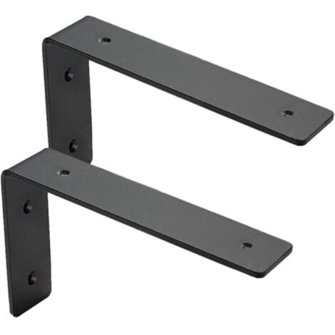 Lot de 2 équerres étagère murale 15 cm – Supports lourds en acier 6 mm – Installation facile – Design moderne pour rangement décoratif
