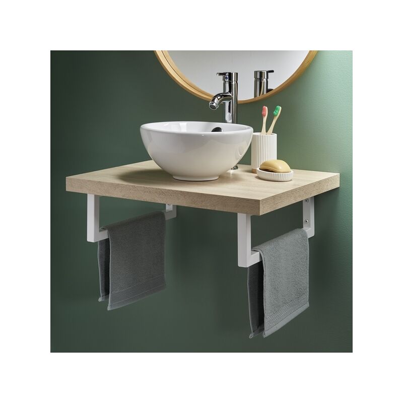 Lot de 2 équerres sous lavabo blanches