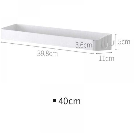 Lot de 2 Etagère Douche, Serviteur de Douche Sans Perçage, Etagere Murale avec 6 Crochets Amovibles, pour Salle de Bain, Cuisine, Blanc