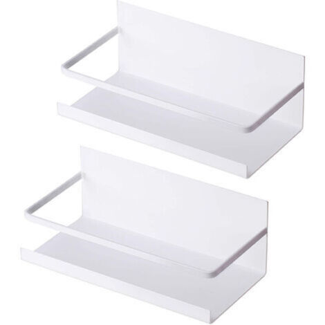 Lot de 2 Étagère Magnétique Etagère Réfrigérateur Etagere Epices Cuisine - Blanc