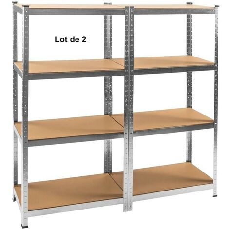 Lot de 2 Étagères à Charge Lourde Grise : 160 X 160 X 40 cm Robuste et Polyvalente, 680 kg