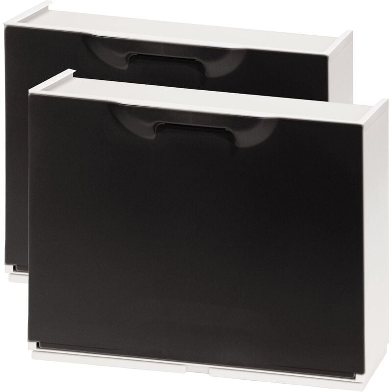 Wellhome - Lot de 2 supports à chaussures en polypropylène noir