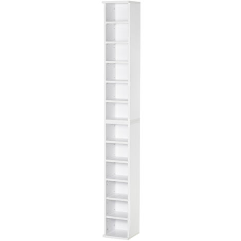 Lot de 2 étagères colonnes armoire de rangement CD 6 + 6 compartiments blanc dim. 21L x 22,5l x 88,5H cm