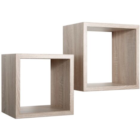 Lot de 2 étagères cube murales design Q-Bis Maxi - bois neutre