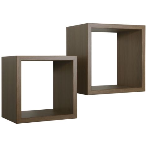 Lot de 2 étagères cube murales design Q-Bis Maxi - Chêne