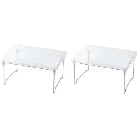 Lot de 2 étagères de bureau transparentes, porte-gobelets, étagère pliable --