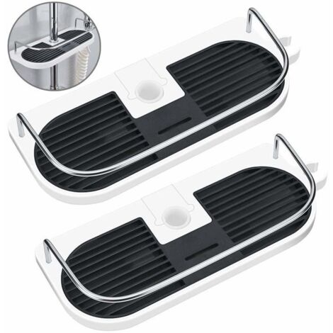 Lot de 2 étagères de douche sans perçage pour rail de douche – Support de rangement pour salle de bain,pour rail de 19 mm à 25 mm