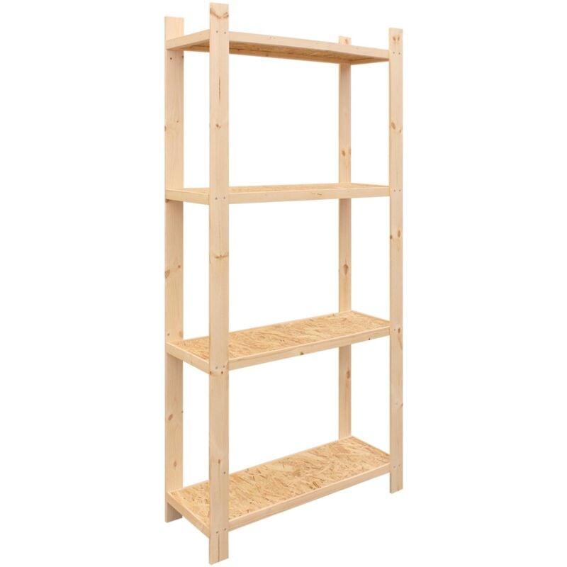 Timbela - Lot de 2 étagères de rangement en bois 33x89x178 cm - rayonnages à 4 niveaux pour hangar, garage- rayonnages de garage rack de stockage en