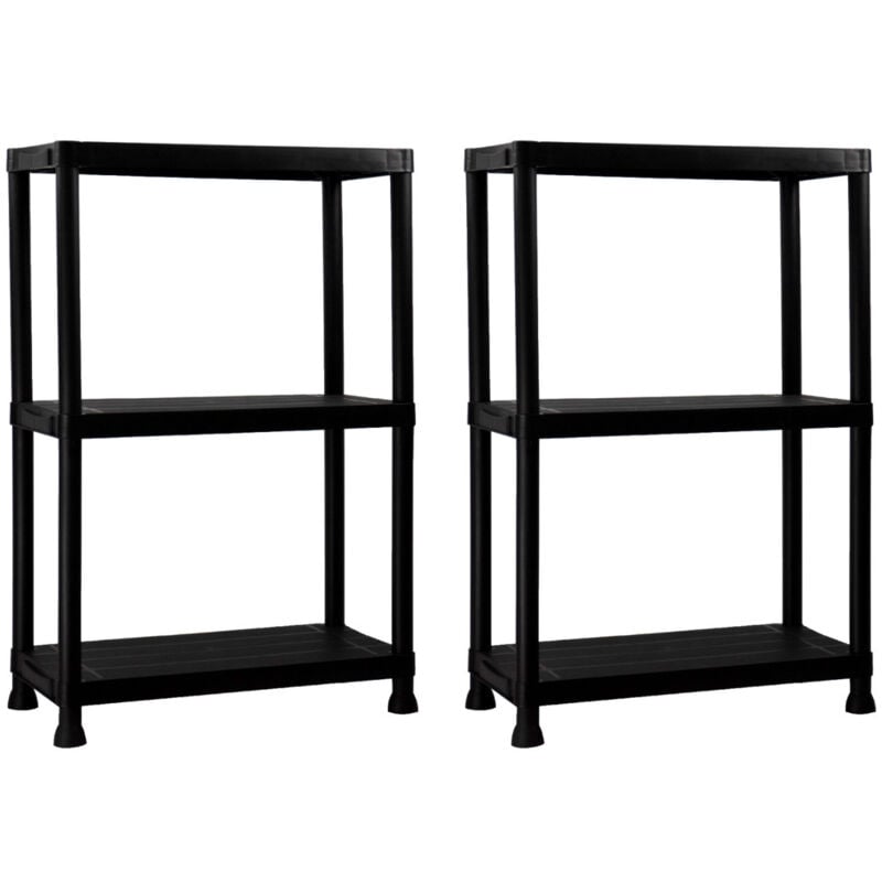 7h Seven House - Lot de 2 étagères en résine avec 3 étagères 91x61x31cm 75Kg 7house