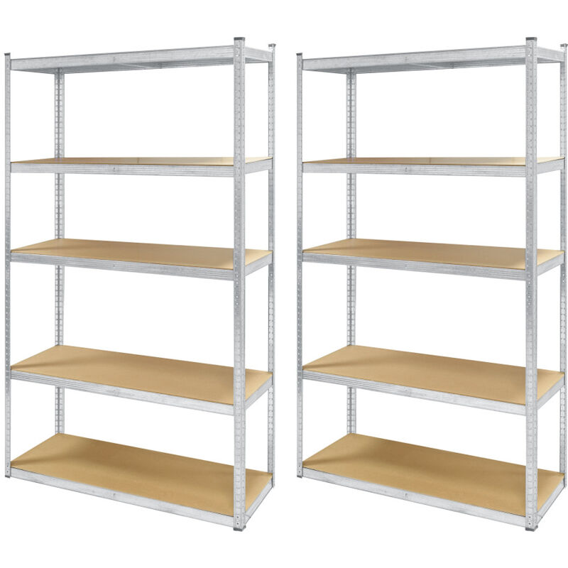 Lot de 2 étagères métal xxl grand modèle - Hauteur 2M20 Largeur 1m20 - charges très lourdes - 5 plateaux - 1325 Kg