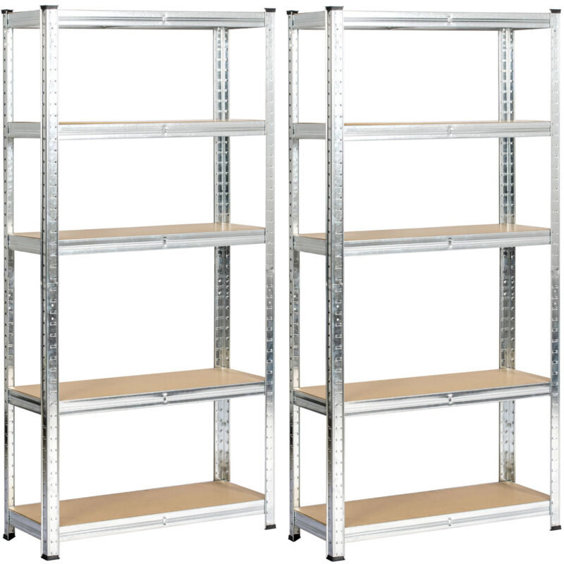 Lot de 2 étagères modulables 70 cm acier galvanisé charge maximale 875kg - L70xP30xH154 cm