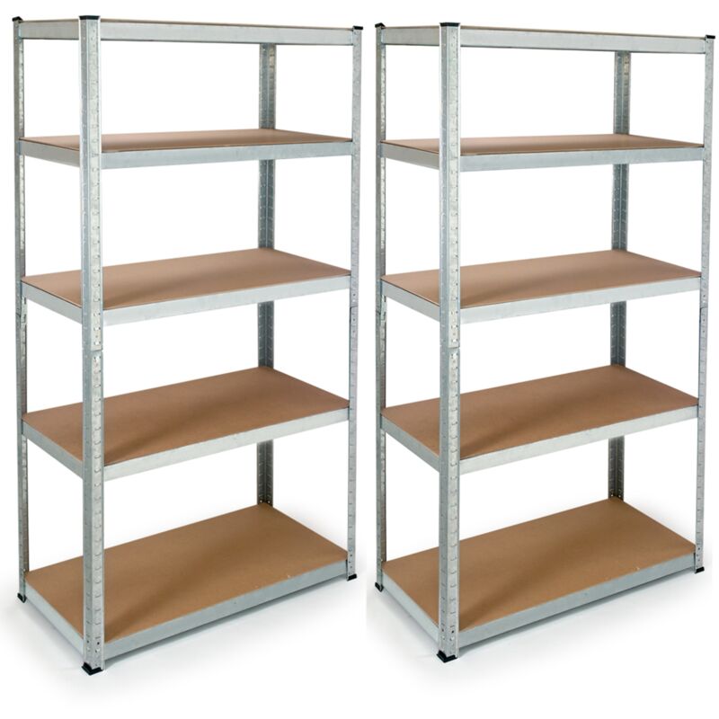 Idmarket - Lot de 2 étagères modulables charges lourdes 10 plateaux h. 180 cm