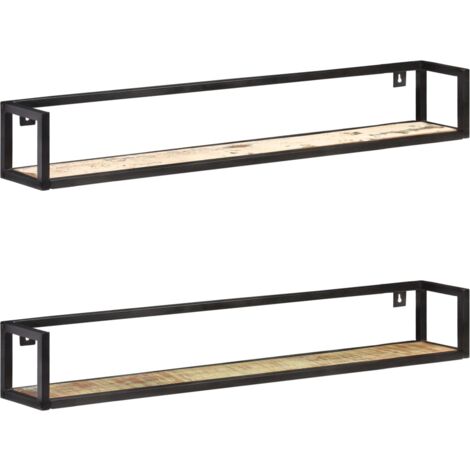 Lot de 2 Étagères murales  Armoire murale Meuble Étagère 120 cm Bois de récupération massif 56331