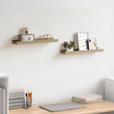 Lot de 2 Étagères murales  Armoire murale Meuble Étagère Chêne Sonoma 40x9x3 cm 31647