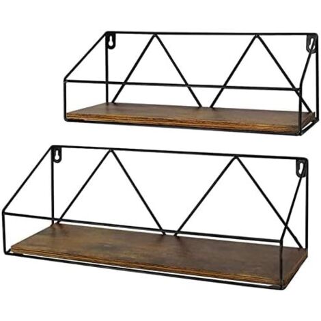 Lot de 2 étagères murales flottantes en bois pour chambre, salle de bain, salon, cuisine, décoration d'intérieur