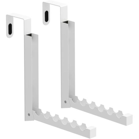 Lot de 2 étendoirs à linge à suspendre à la porte, crochets pliables pour suspendre le linge et les manteaux, avec 6 rainures (blanc)