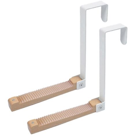 Lot de 2 étendoirs à linge pliables à suspendre à la porte, blancs.