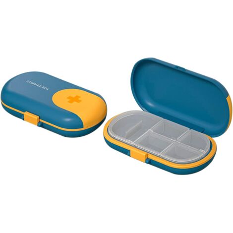 Lot de 2 étuis à pilules portables (bleu)