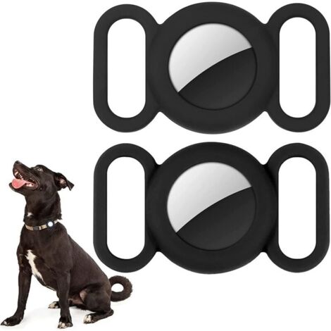 Lot de 2 étuis Airtag en silicone étanche, noir avec bouchon assorti, taille M