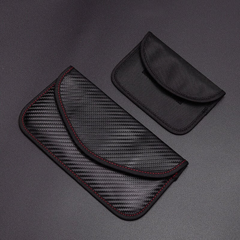 Fei Yu - Lot de 2 étuis de blocage de signal pour téléphone portable et clé de voiture, étui de protection en fibre de carbone et porte-clés,