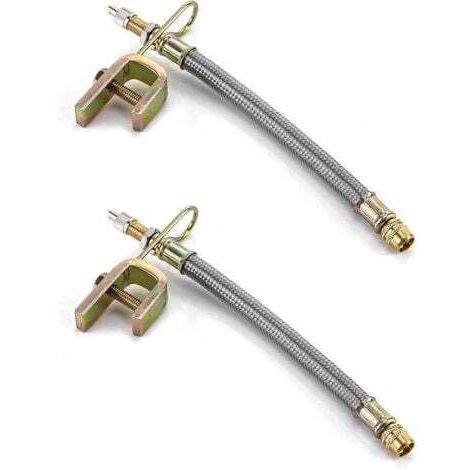 Lot de 2 ， Extension Valve de Pneu, Pneu Valve Rallonge pour Pneu de Camion, Bus et Remorque, 18cm