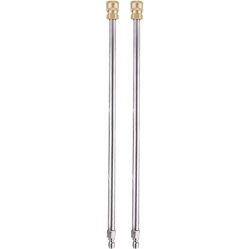 Lot de 2 extensions de lance pour nettoyeur haute pression, 30,5 cm, 4000 psi, pistolet pulvérisateur avec connexion rapide 1/4 pour nettoyeur haute