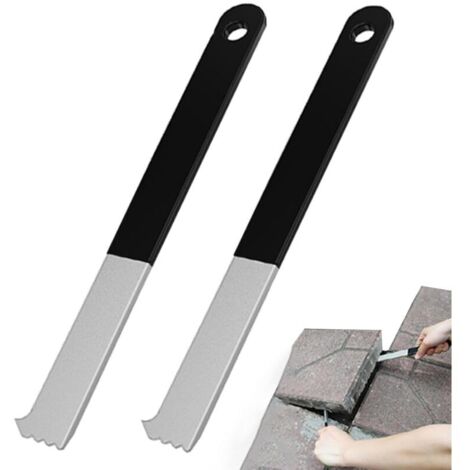 Lot de 2 extracteurs de pavés, outil de traction de pavé avec grattoir à joint denté, extracteur de briques de pavage de 22,9 x 2,5 x 0,4 cm pour jardin