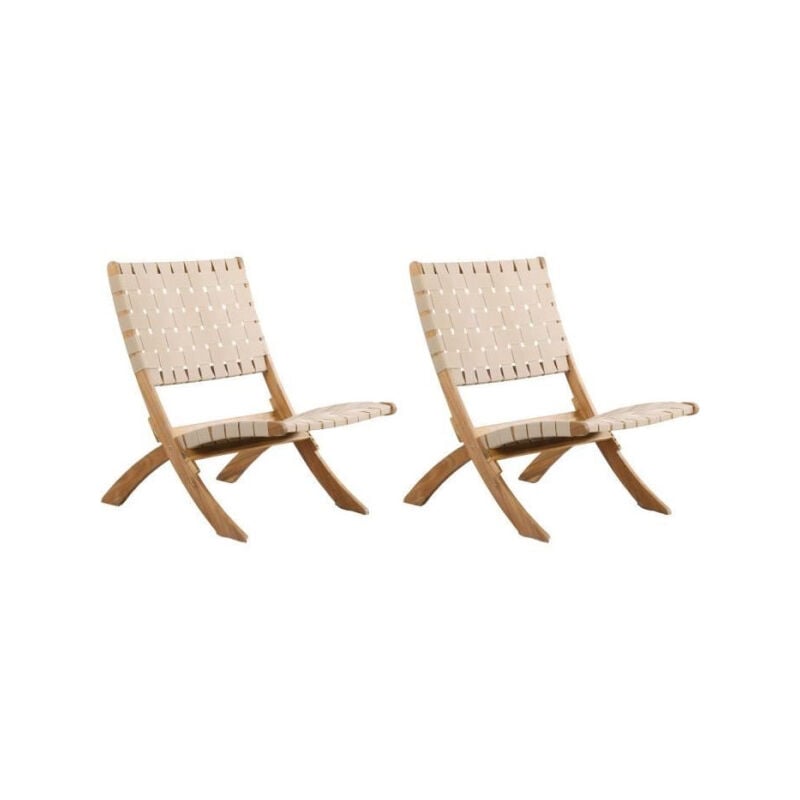 Lot de 2 fauteuils de jardin verone en bois d'acacia fsc et corde naturelle