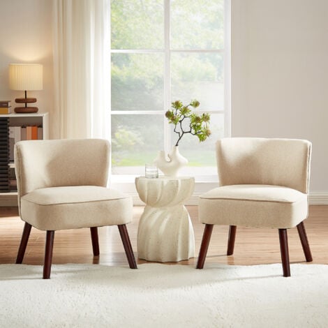 SICAAN Lot de 2 fauteuils cocktail JOFI en tissu beige