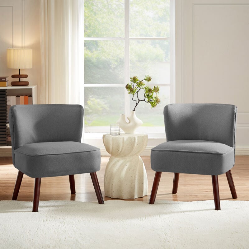 Lot de 2 fauteuils cocktail jofi en tissu gris foncé