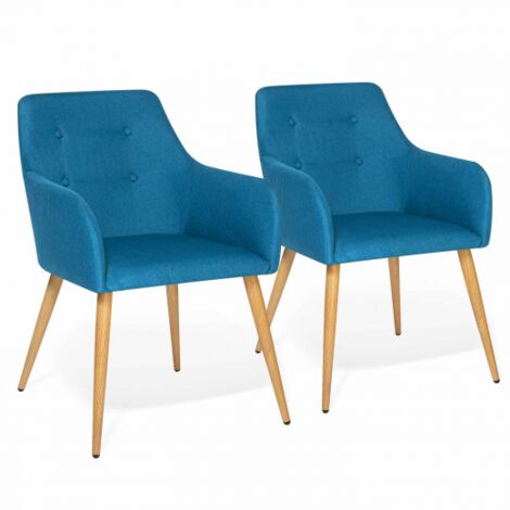 Lot de 2 fauteuils DANIA bleu canard - Bleu