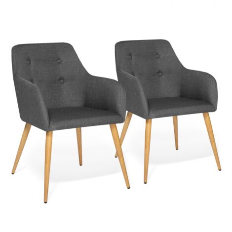 Lot de 2 fauteuils DANIA gris anthracite - Gris