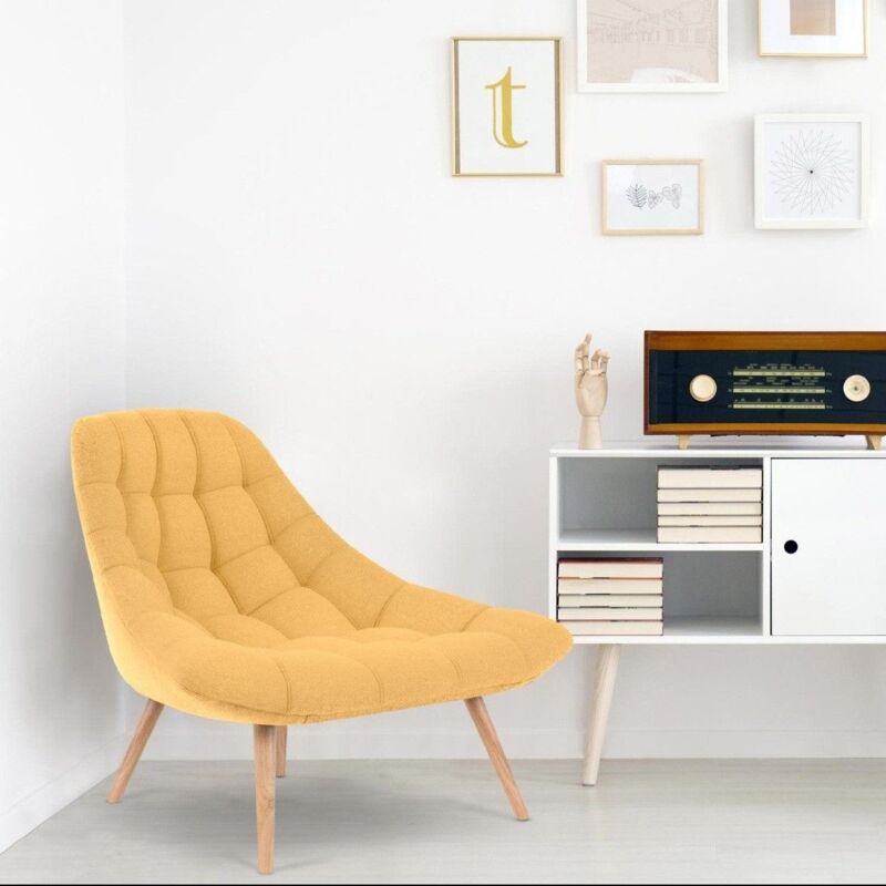 Lot de 2 fauteuils Danios Tissu Jaune - Jaune