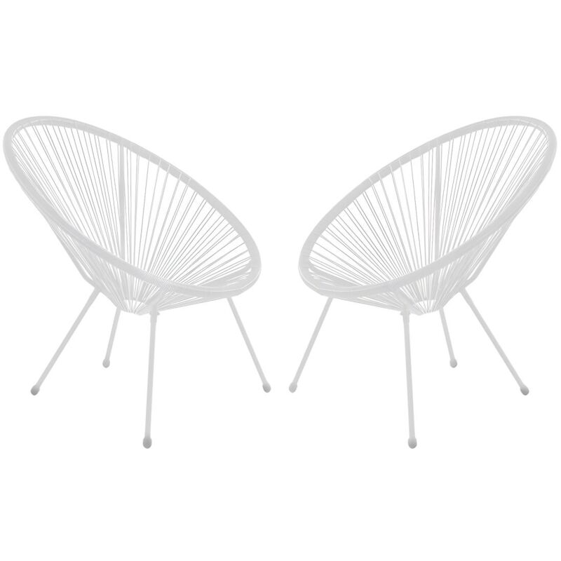 Lot de 2 fauteuils de jardin en fils de résine tressés - Blanc - ALIOS III de MYLIA
