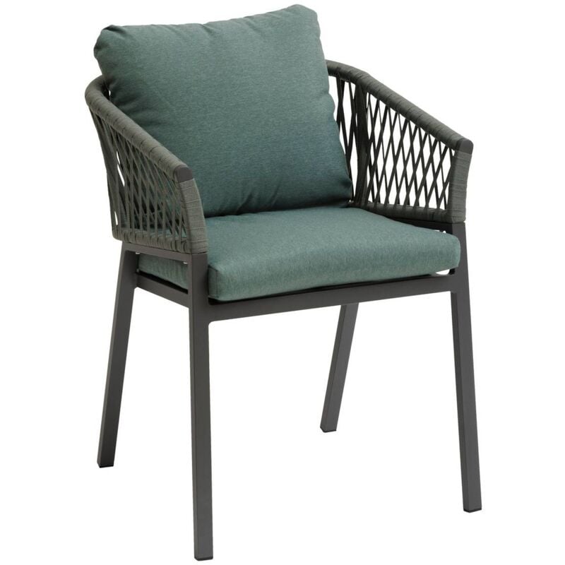 Hesperide - Lot de 2 fauteuils de jardin Oriengo olive & graphite en aluminium et mailles tressées - Hespéride