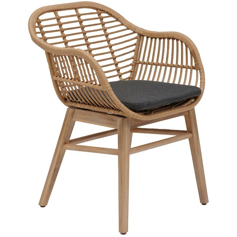 Hesperide - Lot de 2 fauteuils de jardin Turia en aluminium traité époxy et acacia certifié fsc - Hespéride - Acacia