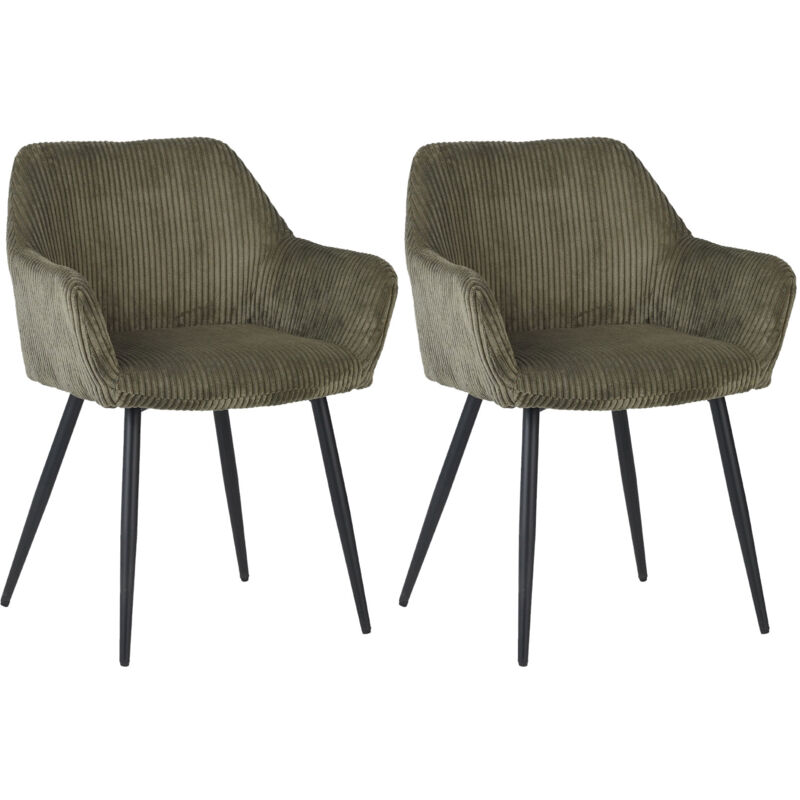 M&s - Lot de 2 fauteuils de repas en velours cotelé vert anglais - velvet M&s - Lot de 2 fauteuils de repas en velours cotelé vert anglais - velvet
