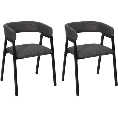 Lot de 2 fauteuils de salle à manger avec tissu texturé ATOME
