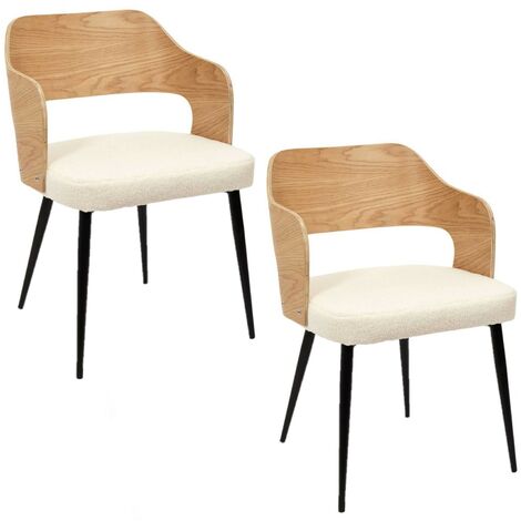 Lot de 2 fauteuils de table assise bouclette