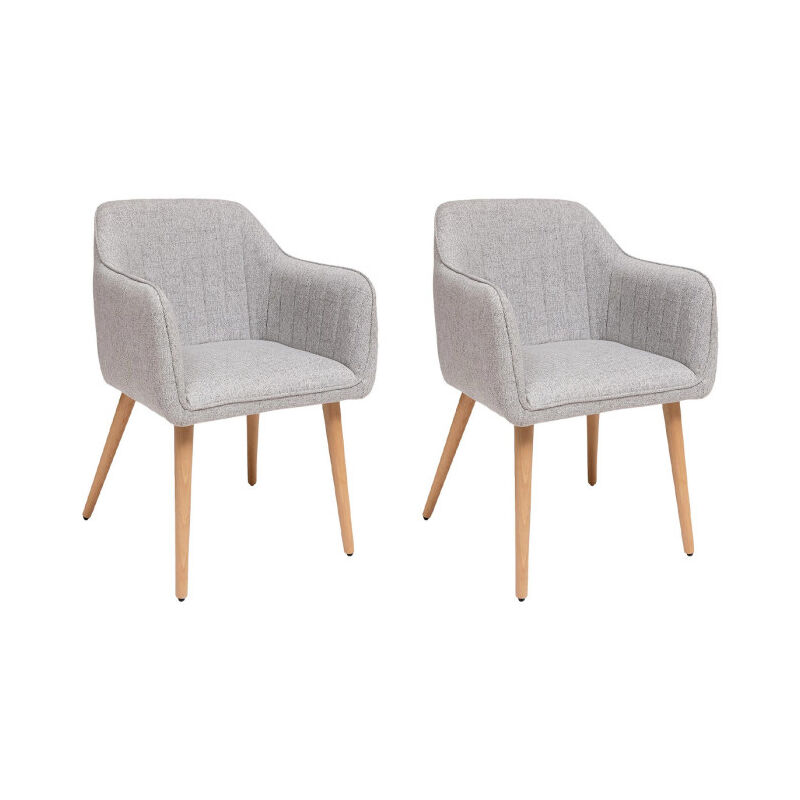 Lot de 2 Fauteuils de Table 'Visoca' 83cm Gris