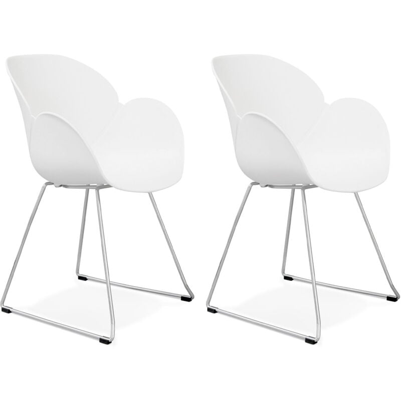 M&s - Lot de 2 fauteuils design blanc - tavak