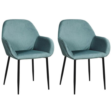Lot de 2 Fauteuils Design "Giulia" 85cm Bleu Canard