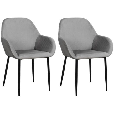 Lot de 2 Fauteuils Design "Giulia" 85cm Gris