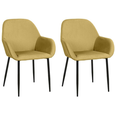 Lot de 2 Fauteuils Design "Giulia" 85cm Jaune